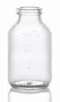 125 ml infuusflacon, helder, type 2 geblazen glas